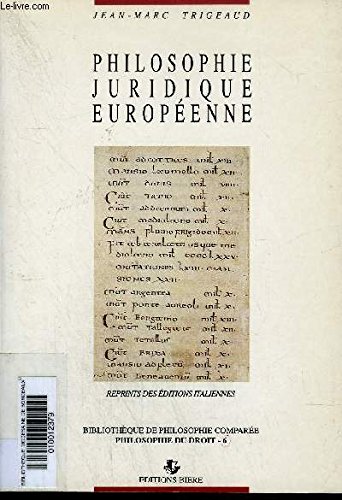 9782852760462: Philosophie juridique europenne