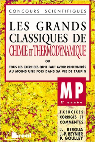 9782853949248: Les Grands Classiques de Chimie et Thermodynamique, MP - 2e anne