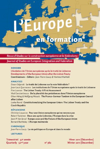 9782855051833: L'Europe en formation: L'Evolution de l'Union europenne aprs le trait de Lisbonne/Developments of the European Union after the Lisbon Treaty