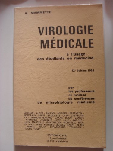 9782855100036: Virologie mdicale :  l'usage des tudiants en mdecine