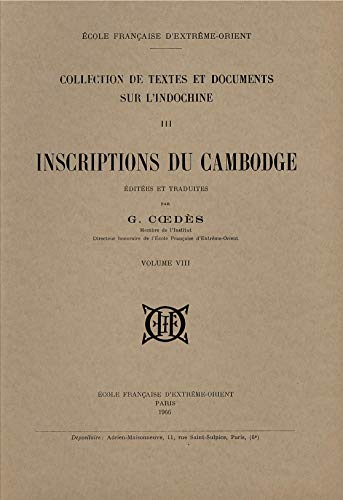 9782855395234: Inscriptions du Cambodge (Tome 8)