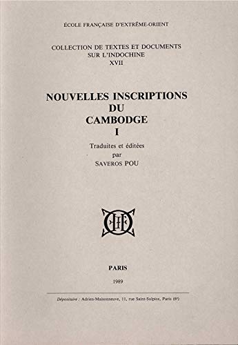 Beispielbild fr Nouvelles inscriptions du Cambodge Tome I zum Verkauf von Gallix