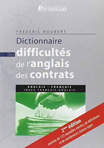 Beispielbild fr Dictionnaire des difficultes de l'anglais des contrats (English and French) (French Edition) zum Verkauf von Gallix