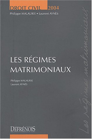 Stock image for Les Rgimes Matrimoniaux for sale by RECYCLIVRE