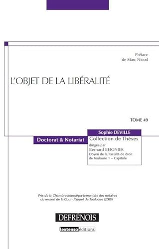 Stock image for L'objet de la libralit for sale by Revaluation Books