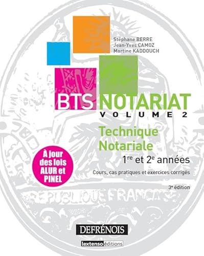 9782856232378: BTS Notariat: Volume 2, Techniques notariales