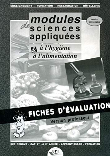 9782857082231: Modules de sciences appliques  l'hygine et  l'alimentation fiches d'valuation version prof