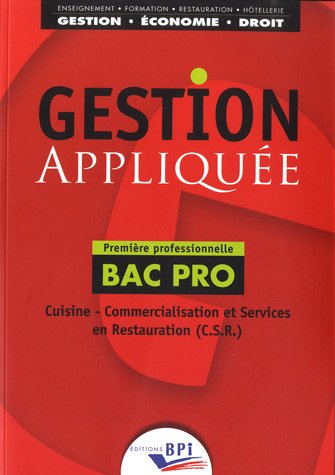 Stock image for Gestion applique Bac Pro 1re professionnelle for sale by Ammareal