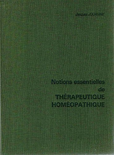 Stock image for Notions essentielles de thrapeutique homopathique. for sale by Loc Simon