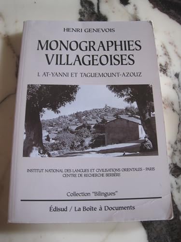 Beispielbild fr Monographies villageoises du pre H. Genevoix /1 At-Yanni et Tagu zum Verkauf von Librairie La Canopee. Inc.