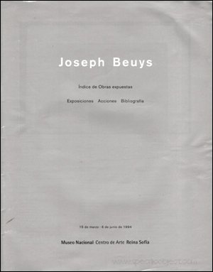 Joseph Beuys. Centre Georges Pompidou, Paris / Kunsthaus Zürich 1993-1994