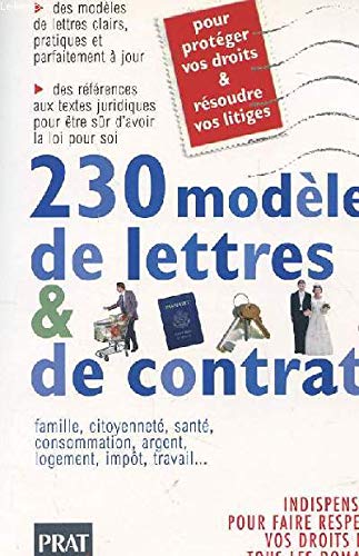 9782858903252: 230 MODELES DE LETTRES ET DE CONTRATS. Edition 1998