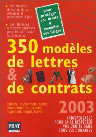 Stock image for 350 modles de lettres et de contrats 2003 for sale by Ammareal