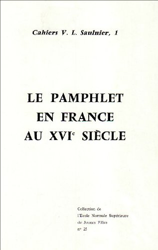 9782859290184: Le Pamphlet en France au XVIe sicle: [actes d'un colloque