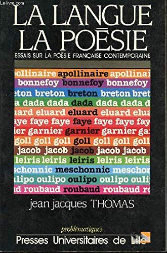 Beispielbild fr La langue, la posie zum Verkauf von A TOUT LIVRE