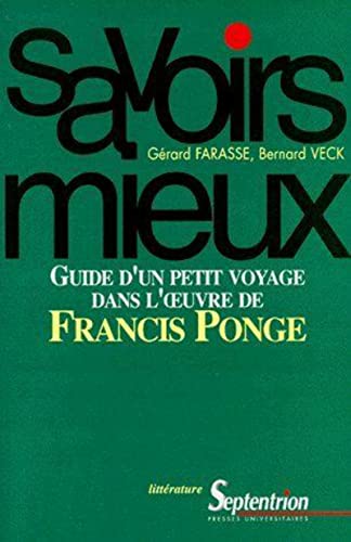 Beispielbild fr Guide d'un petit voyage dans l'oeuvre de Francis Ponge zum Verkauf von medimops