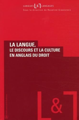 Beispielbild fr La langue, le discours et la culture en anglais du droit zum Verkauf von Ammareal