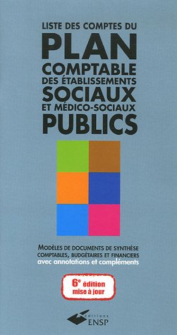 9782859529192: Liste des comptes du plan comptable des tablissements sociaux et mdico-sociaux publics