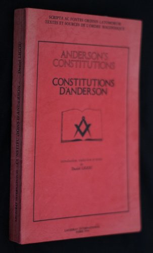 9782862250069: Anderson's Constitutions - Constitutions d'Anderson