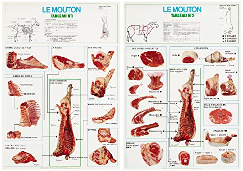 La découpe des viandes de boucherie : le mouton (2 tableaux, 56x80)