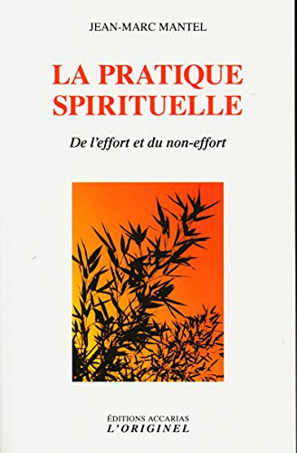 Stock image for La pratique spirituelle: De l'effort et du non-effort [Broch] Mantel, Jean-Marc for sale by BIBLIO-NET