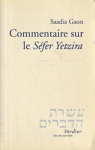 Imagen de archivo de Commentaire sur le Sfer Yetzira a la venta por Gallix