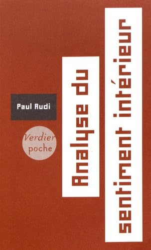 Stock image for Analyse du sentiment intrieur [Poche] Audi, Paul for sale by BIBLIO-NET