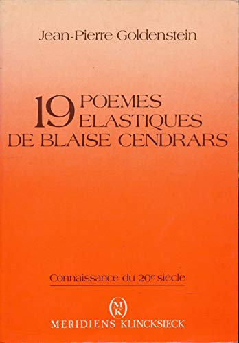 9782865631612: Dix-neuf Poemes Elastiques De Blaise Cendrars...