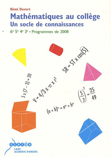 Beispielbild fr Mathmatiques au collge : un socle de connaissance zum Verkauf von medimops