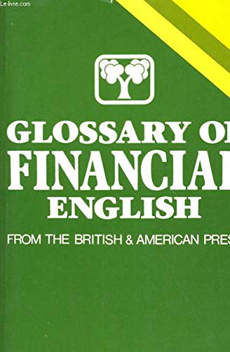 Beispielbild fr GLOSSARY FINANC.ENGLISH zum Verkauf von AwesomeBooks