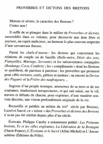 Beispielbild fr Proverbes et dictons des bretons zum Verkauf von Ammareal