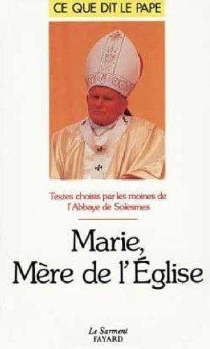 Imagen de archivo de Marie, mre de l'Eglise a la venta por medimops
