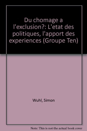 Beispielbild fr Du Chmage  L'exclusion ? : L'tat Des Politiques, L'apport Des Expriences zum Verkauf von RECYCLIVRE