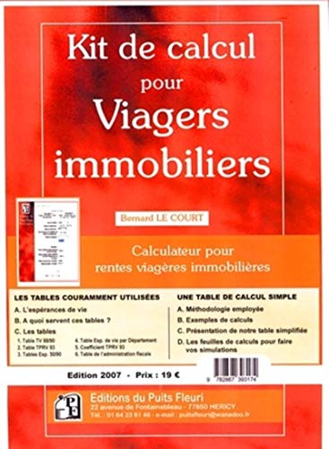 9782867393174: KIT DE CALCUL POUR VIAGERS IMMOBILIERS. CALCULATEUR POUR RENTES VIAGERES IMMOBIL: CALCULATEUR POUR RENTES VIAGERES IMMOBILIERES