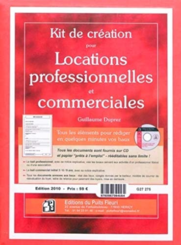 9782867394164: Kit de creation pour locations professionnelles et commerciales - toutes les pieces sur cd pour redi: TOUTES LES PIECES SUR CD POUR REDIGER EN QUELQUES MINUTES VOS BAUX (POCHETTE).