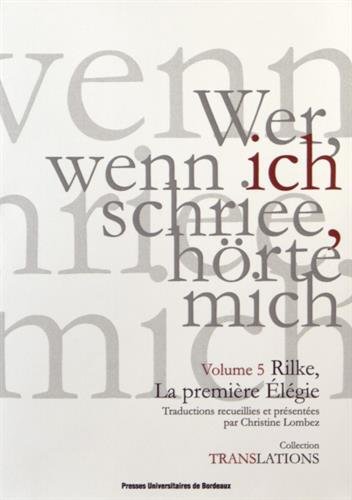 Stock image for Rilke la premiere elegie for sale by Librairie La Canopee. Inc.