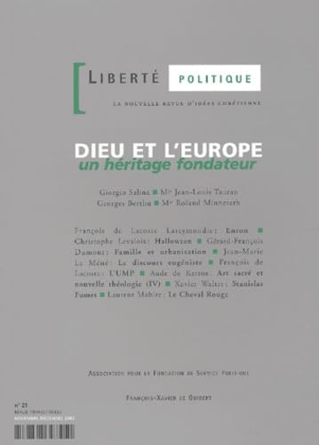 Stock image for Dieu et l'Europe: un hritage fondateur for sale by Tamery