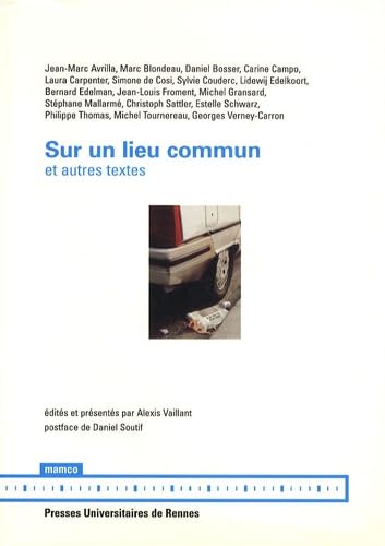 SUR UN LIEU COMMUN (9782868473691) by PUR