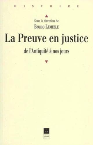 Beispielbild fr Preuve en justice de l'Antiquite a nos jours. (La) zum Verkauf von Librairie La Canopee. Inc.