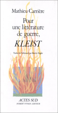 9782868690159: Pour une littrature de guerre, Kleist: - TRADUIT DE L'ALLEMAND