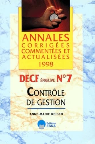 Stock image for DECF N 7-CONTROLE DE GESTION-ACCA 1998- for sale by Ammareal