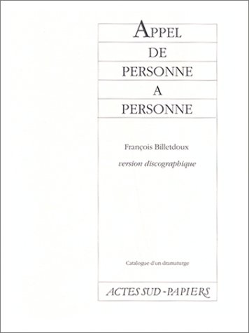 9782869433410: Appel De Personne A Personne. Avec Cd