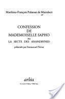 9782869594852: Confession de mademoiselle Sapho ou la secte des Anandrynes