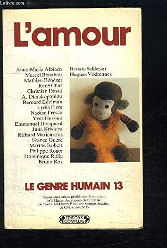 Imagen de archivo de L'amour. Collection : Le genre humain, N 13. a la venta por AUSONE