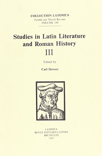 Beispielbild fr Studies in Latin Literature and Roman History III zum Verkauf von ISD LLC