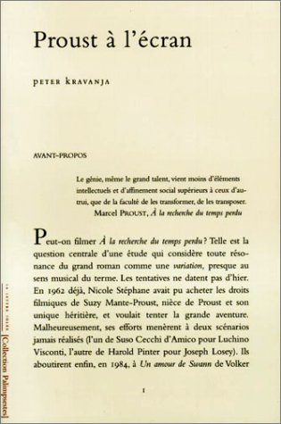 Beispielbild fr Proust a l' Ecran zum Verkauf von Gallix