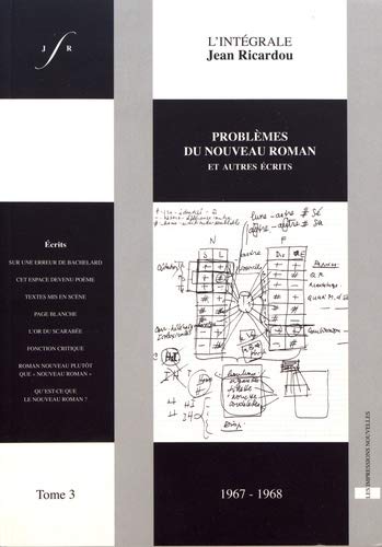 Imagen de archivo de L'intgrale Jean Ricardou: Tome 3, Problmes du nouveau roman et autres crits (1967-1968) a la venta por Ammareal