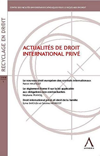 Stock image for Recyclage en droit, N 1, 2009 : Actualits de droit international priv for sale by Revaluation Books
