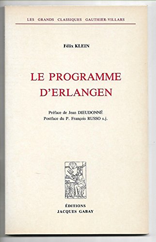 Le programme d'Erlangen, 1974
