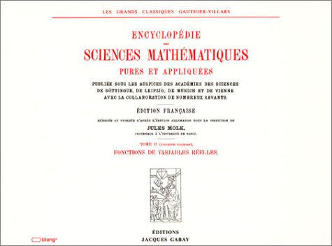 Imagen de archivo de Encyclopdie des sciences mathmatiques, tome II-volume 1 a la venta por Ammareal